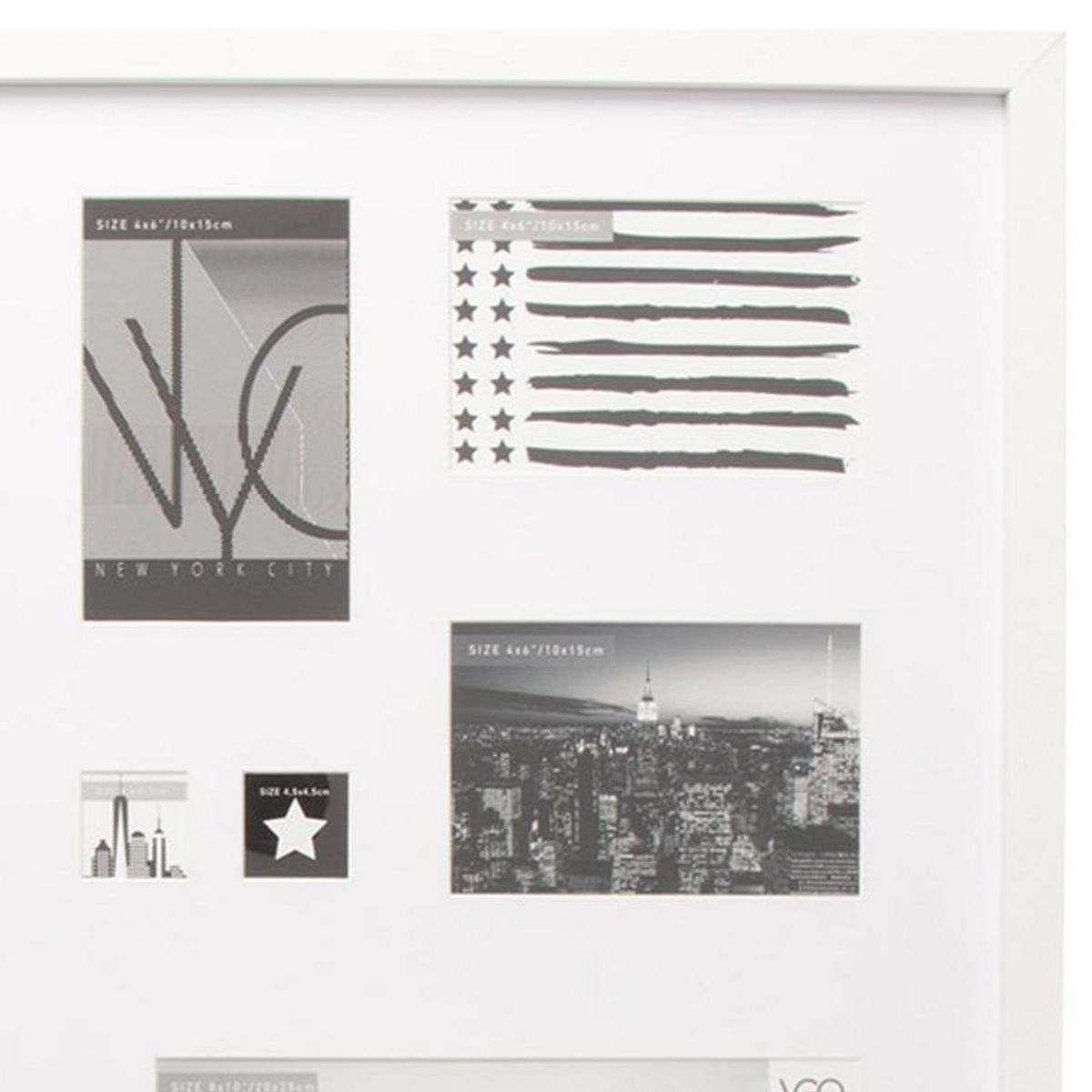 VGO - Marco madera collage negro 50x70 cm