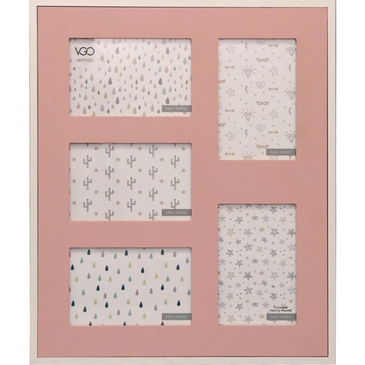 VGO - Marco de fotos madera 5 fotos 10x15 cm