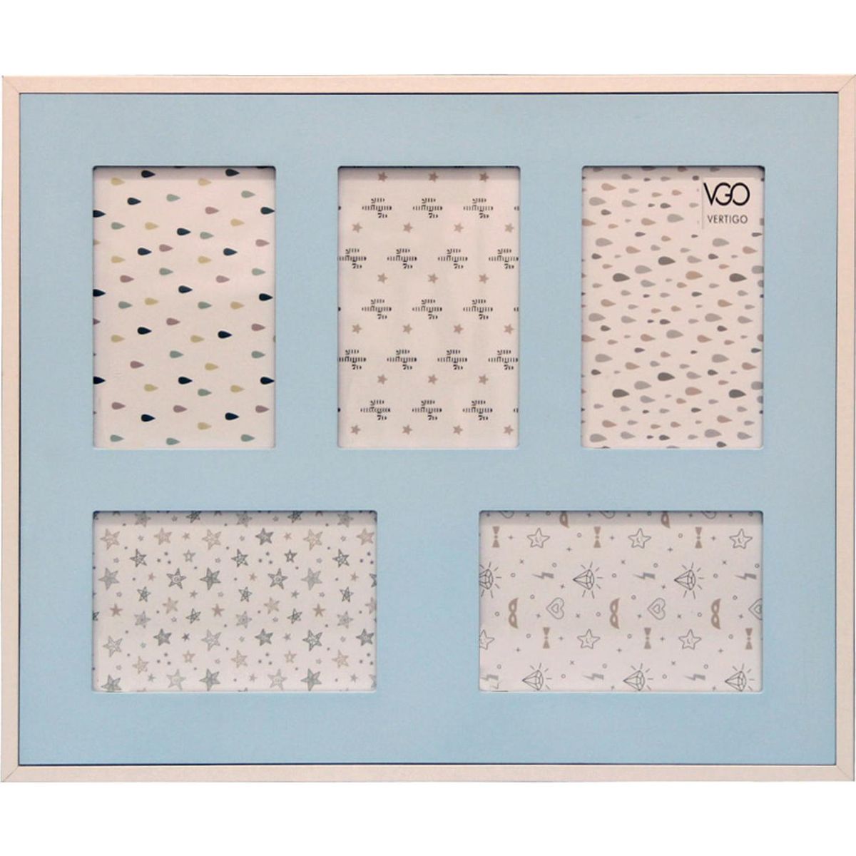 VGO - Marco de fotos madera 5 fotos 10x15 cm