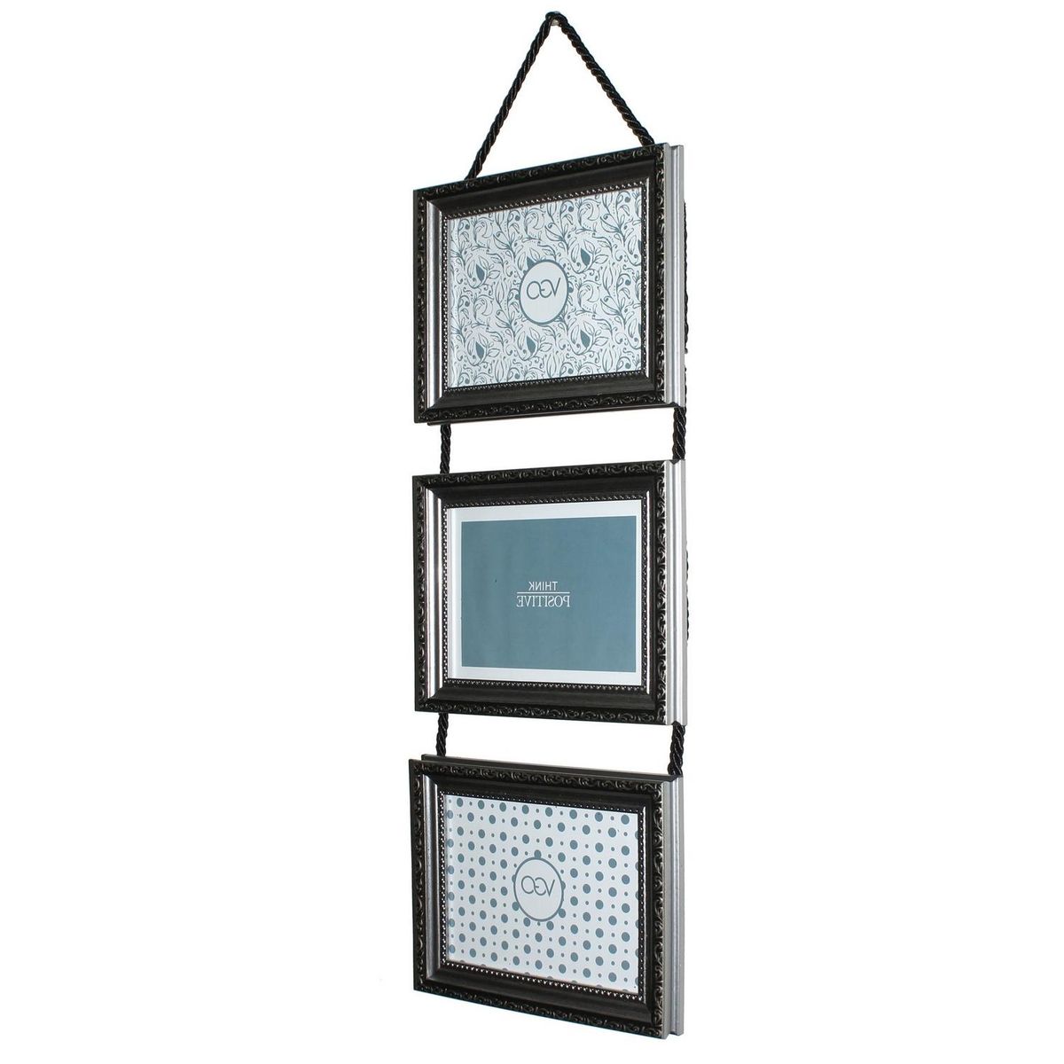 VGO - Marco de Fotos Triple 55x25 cm Peltre Plástico