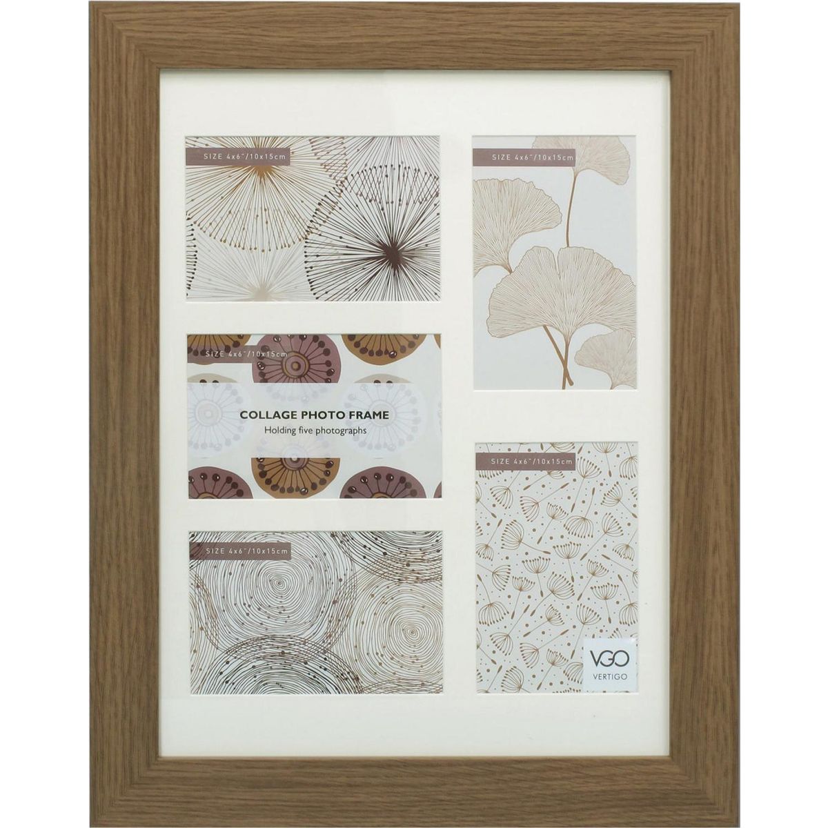 VGO - Marco collage plástico café oscuro 30x40 cm