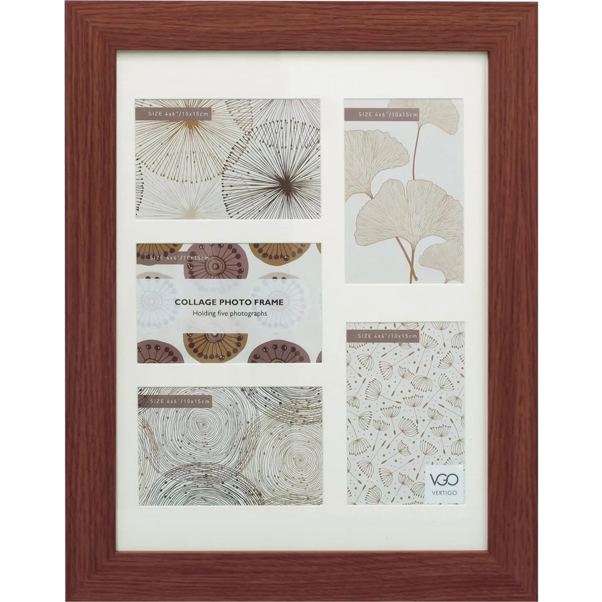 VGO - Marco collage plástico café oscuro 30x40 cm