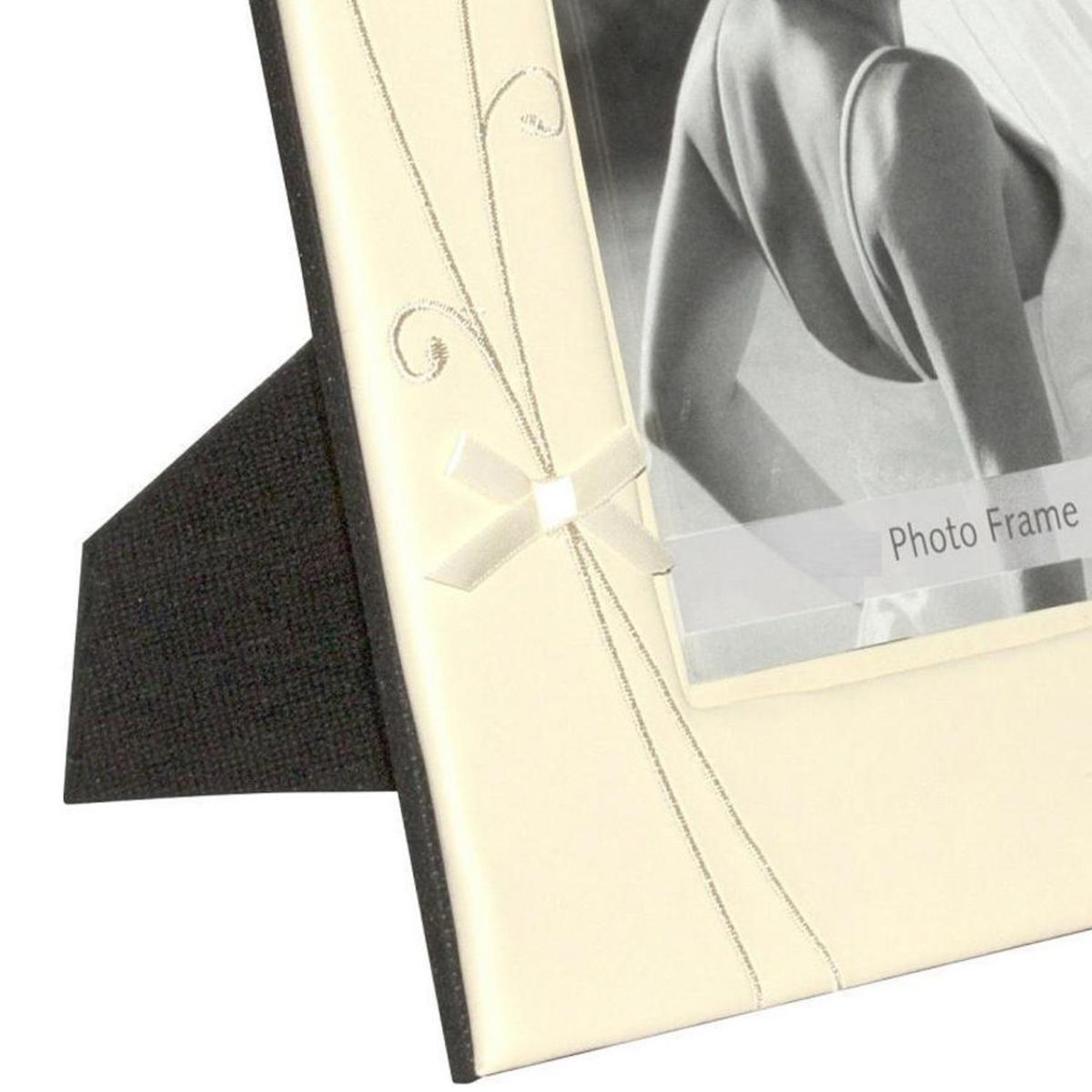 VGO - Marco de Fotos Boda con Cinta 15x21 cm Crema 