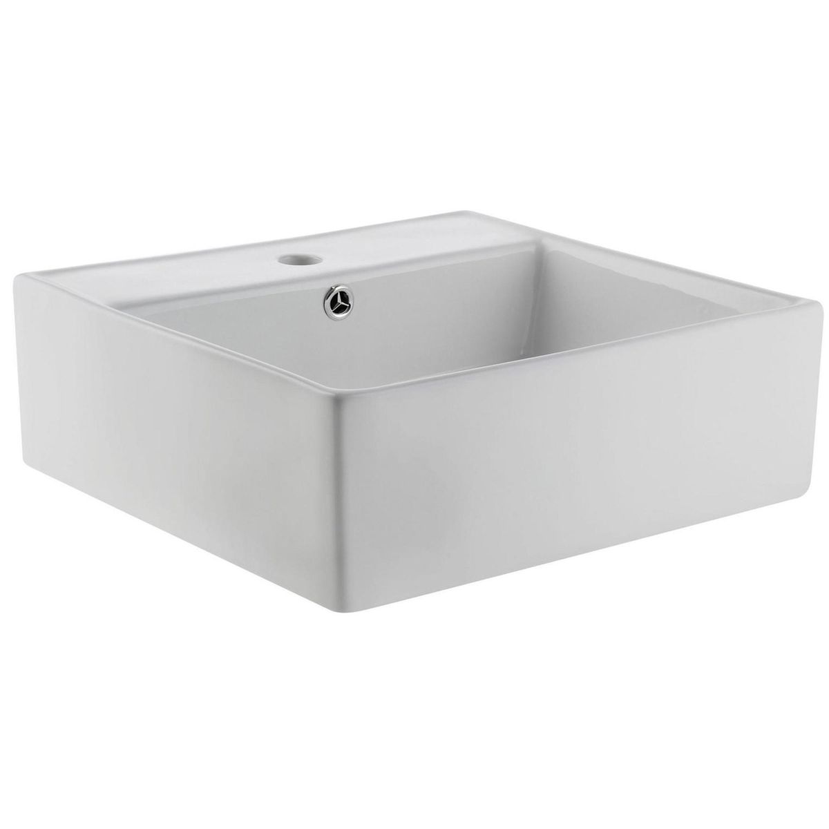 DOMSA - Lavamanos Sobrepuesto Forma Cuadrada Loza 46x16x46 cm Blanco