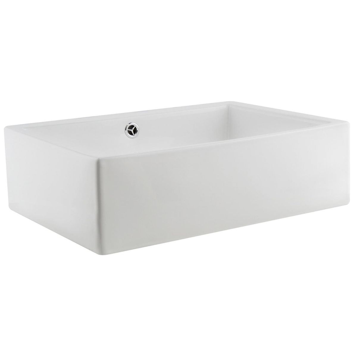 DOMSA - Lavamanos Sobrepuesto Forma Rectangular Loza 51x15.5x36 cm Blanco