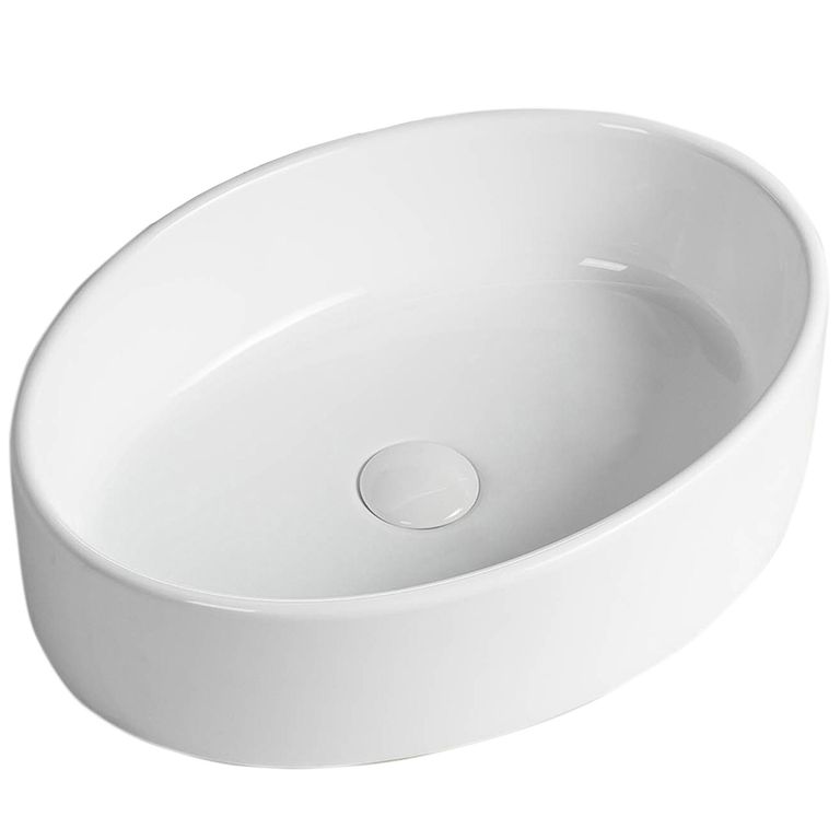 Lavamanos Sobrepuesto Forma Redonda Loza 50x13.5x36 cm Blanco