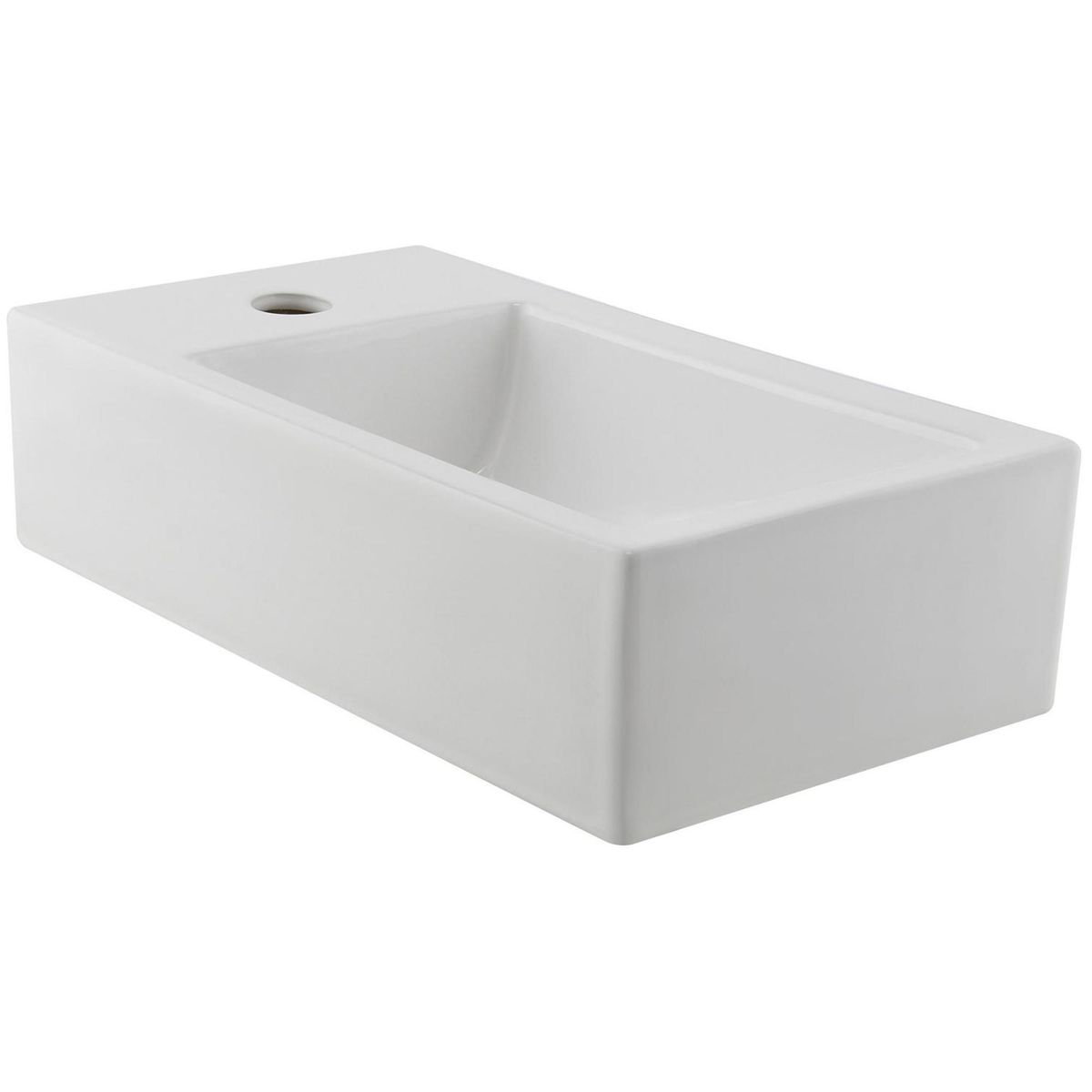 DOMSA - Lavamanos Sobrepuesto Forma Rectangular Loza 45.5x12x25 cm Blanco