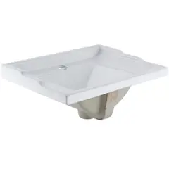 DOMSA - Cubierta Vanitorio con Forma Rectangular Loza 50x19x38 cm Blanco