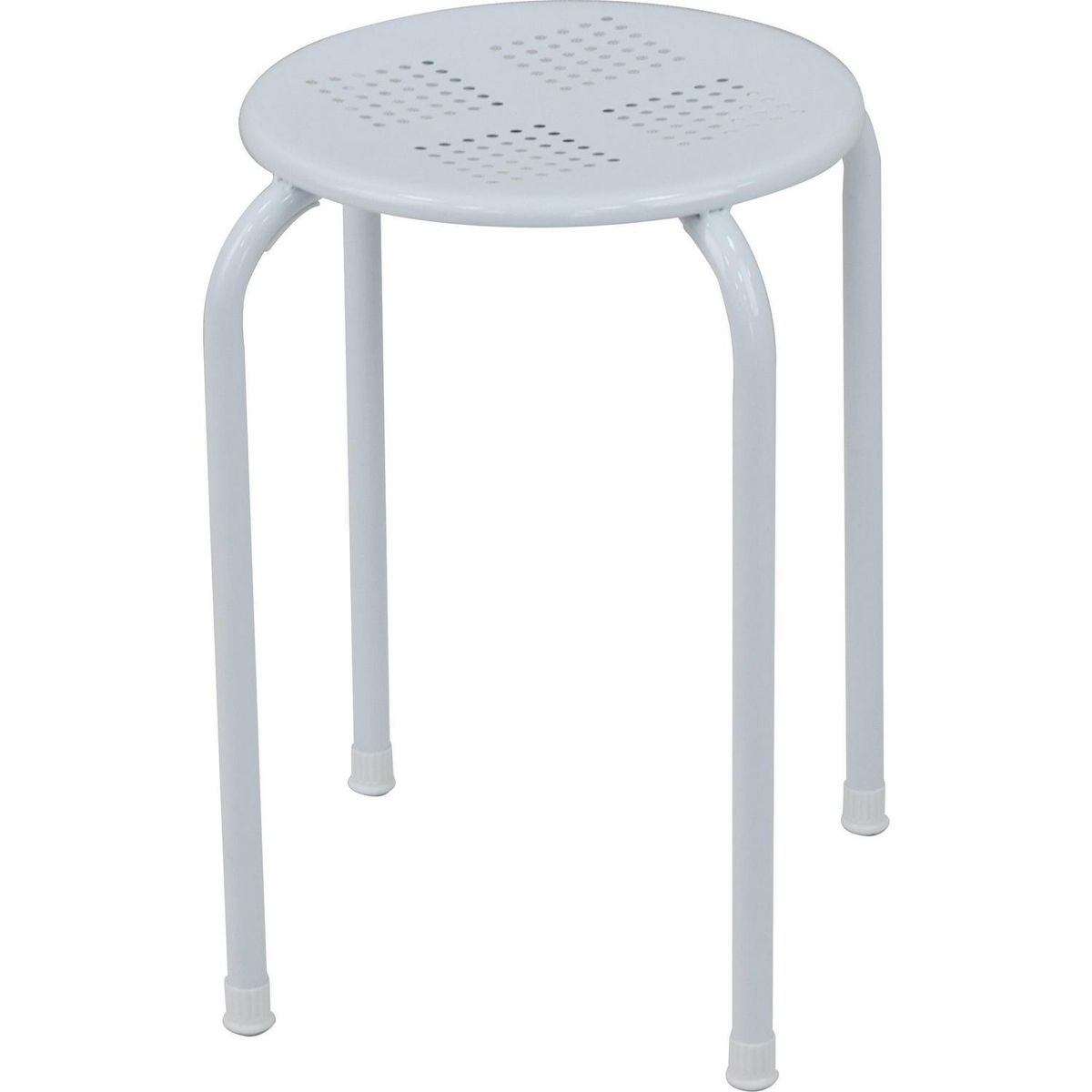 CASA BONITA - Banco Perforado Blanco 45x30x30 cm