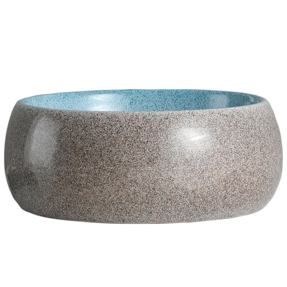 DOMSA - Lavamanos Sobrepuesto Forma Redonda Loza 40x15.5x40 cm Gris/Azul