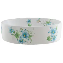 DOMSA - Lavamanos Sobrepuesto con Forma Redonda Loza 50x13.5x36 cm Blanco