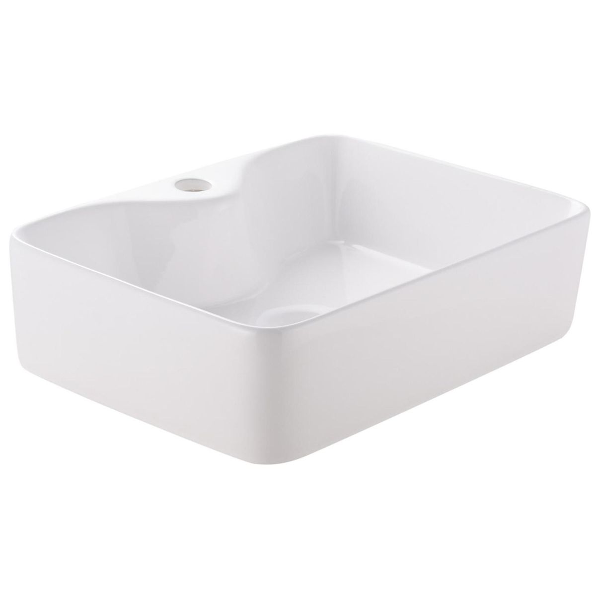 DOMSA - Lavamanos Sobrepuesto Forma Rectangular Loza 48x13.5x37 cm Blanco