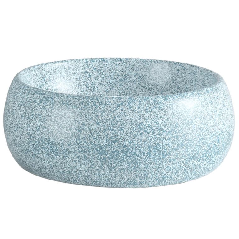 Lavamanos Sobrepuesto Forma Redonda Loza 40x15.5x40 cm Gris