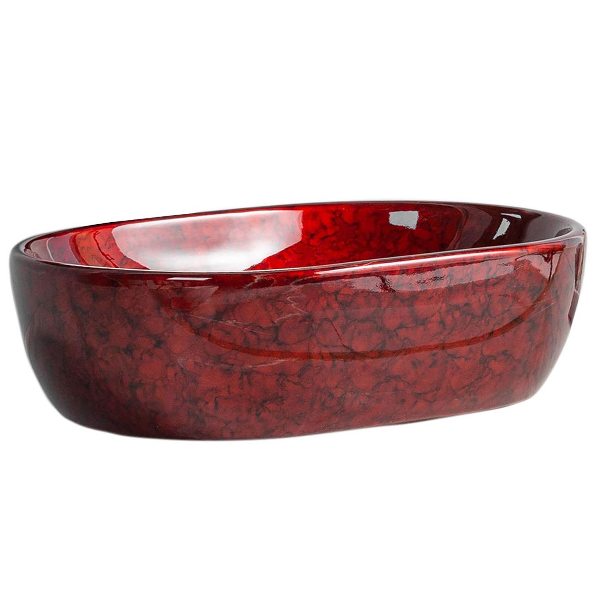 DOMSA - Lavamanos Sobrepuesto Forma Rectangular Loza 47.5x14.5x34 cm Rojo