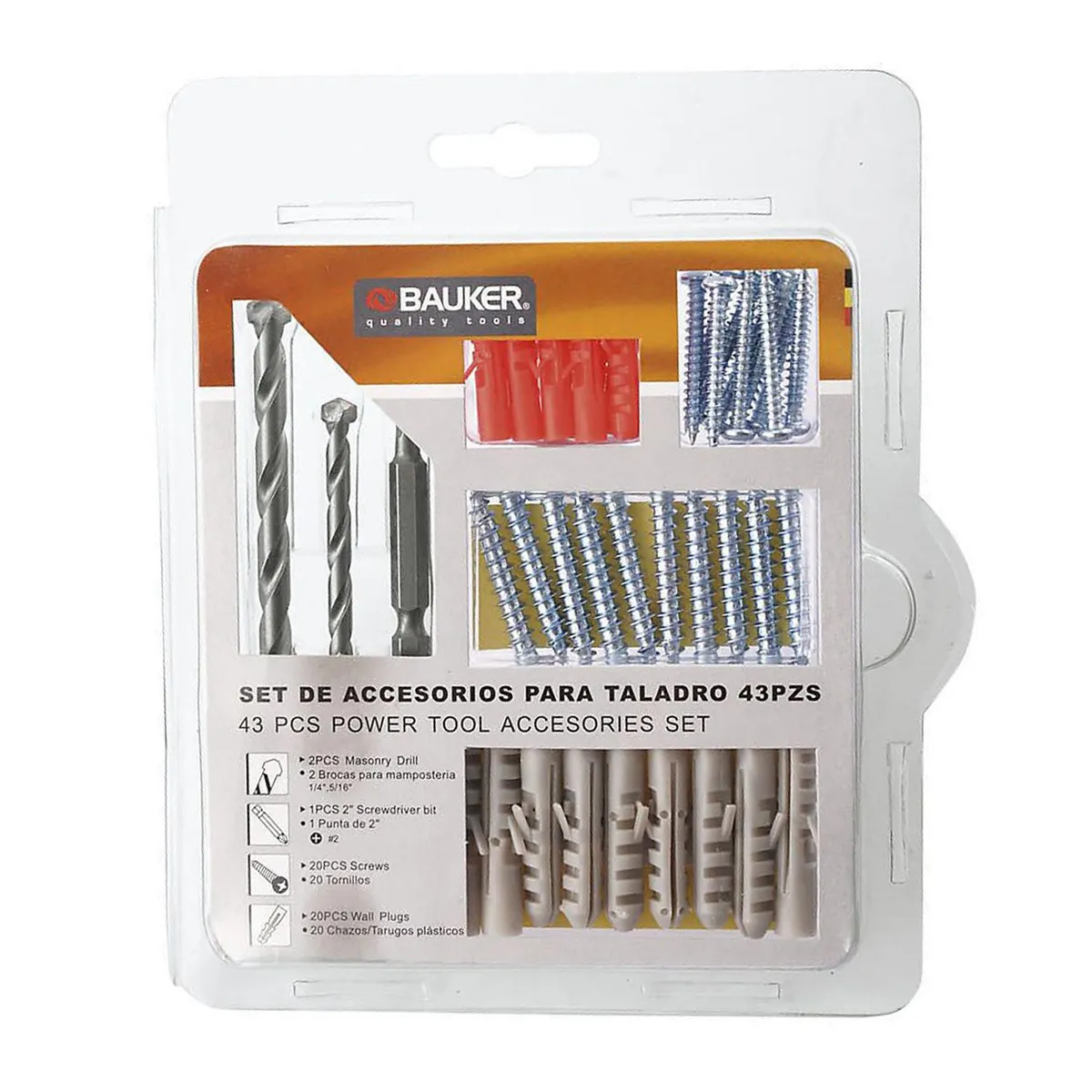 BAUKER - Set 43 accesorios para taladro bauker