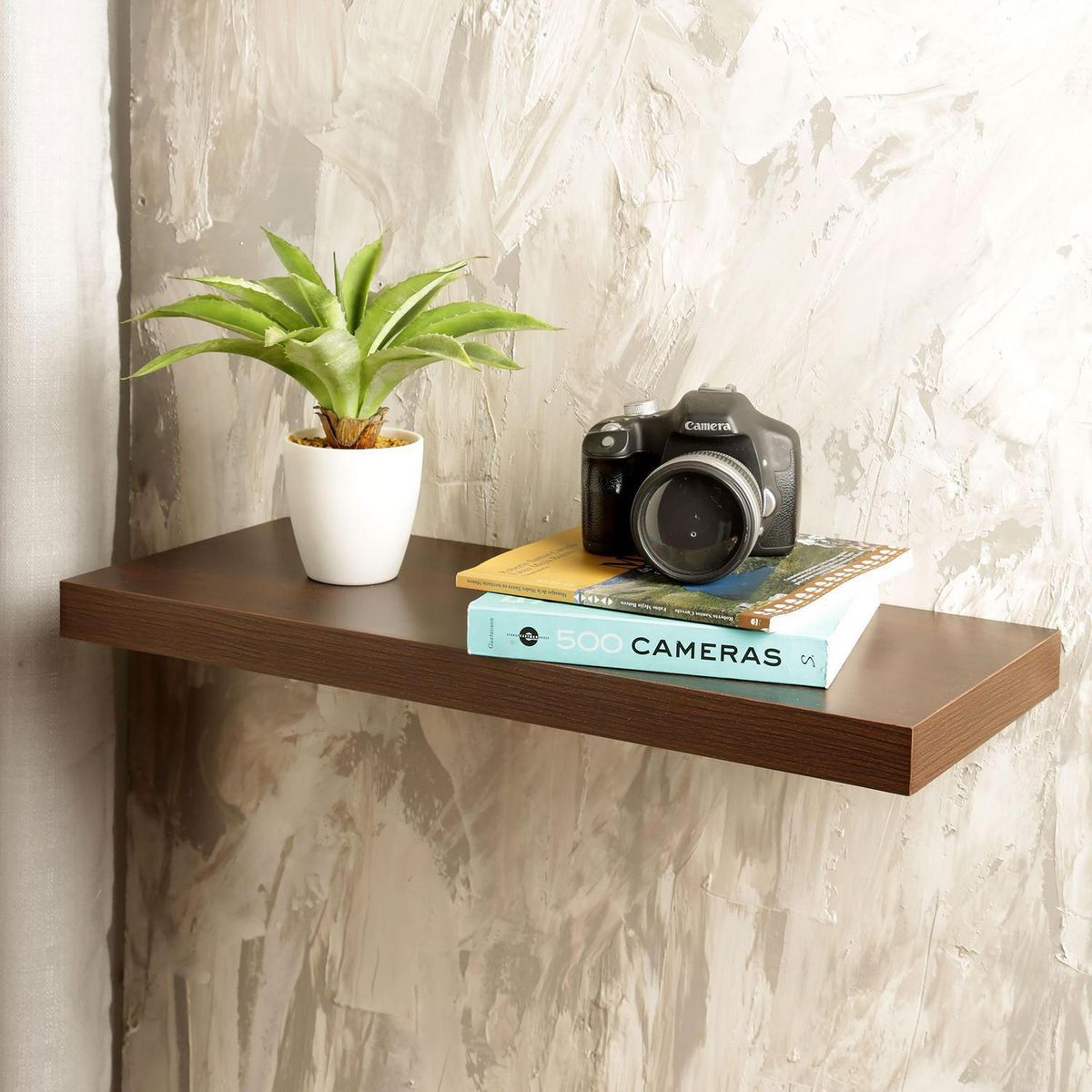 JUST HOME COLLECTION - Repisa Madera 1 Nivel(es) 25x3.8x60 cm Chocolate