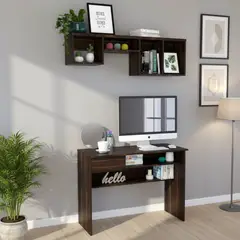 TUHOME - Set Escritorio + Repisa Habano