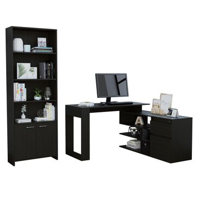 Set escritorio + estante wengue