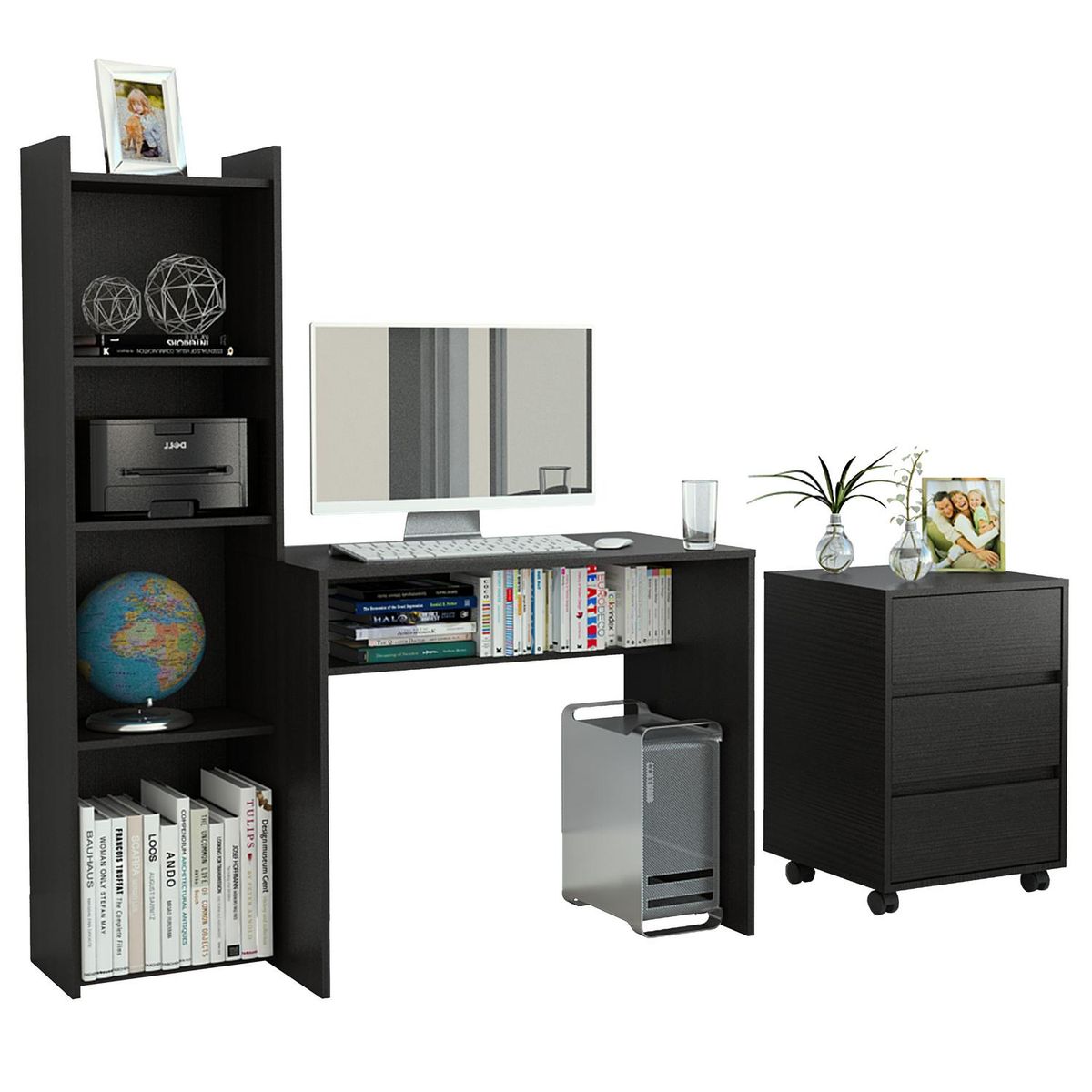 TUHOME - Set escritorio + cajonera wengue