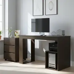 TUHOME - Set Escritorio + Cajonera Wengue