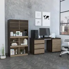 TUHOME - Set Escritorio + Estante Habano/Miel