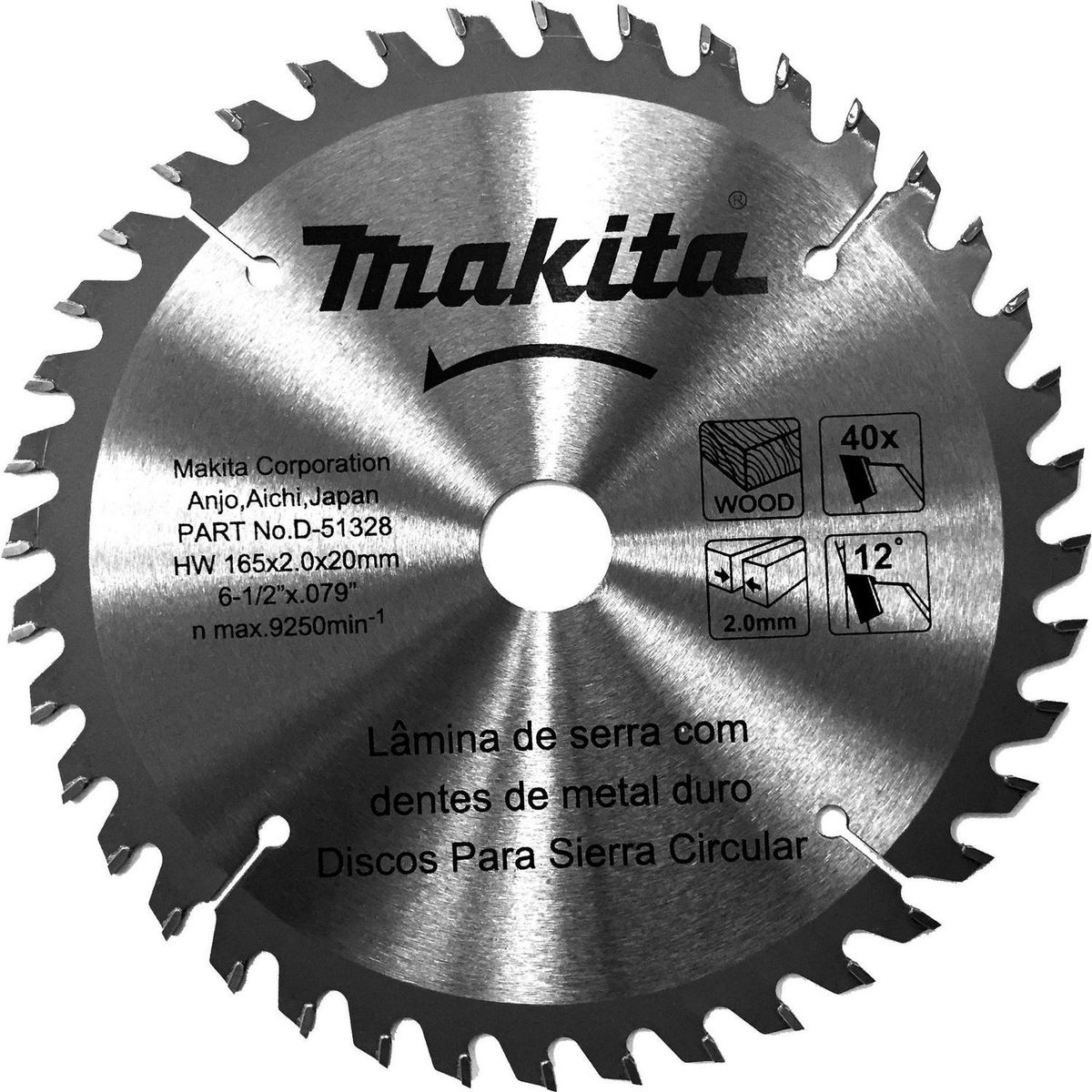 MAKITA - Disco de sierra circular 6 1/2" 40 dientes