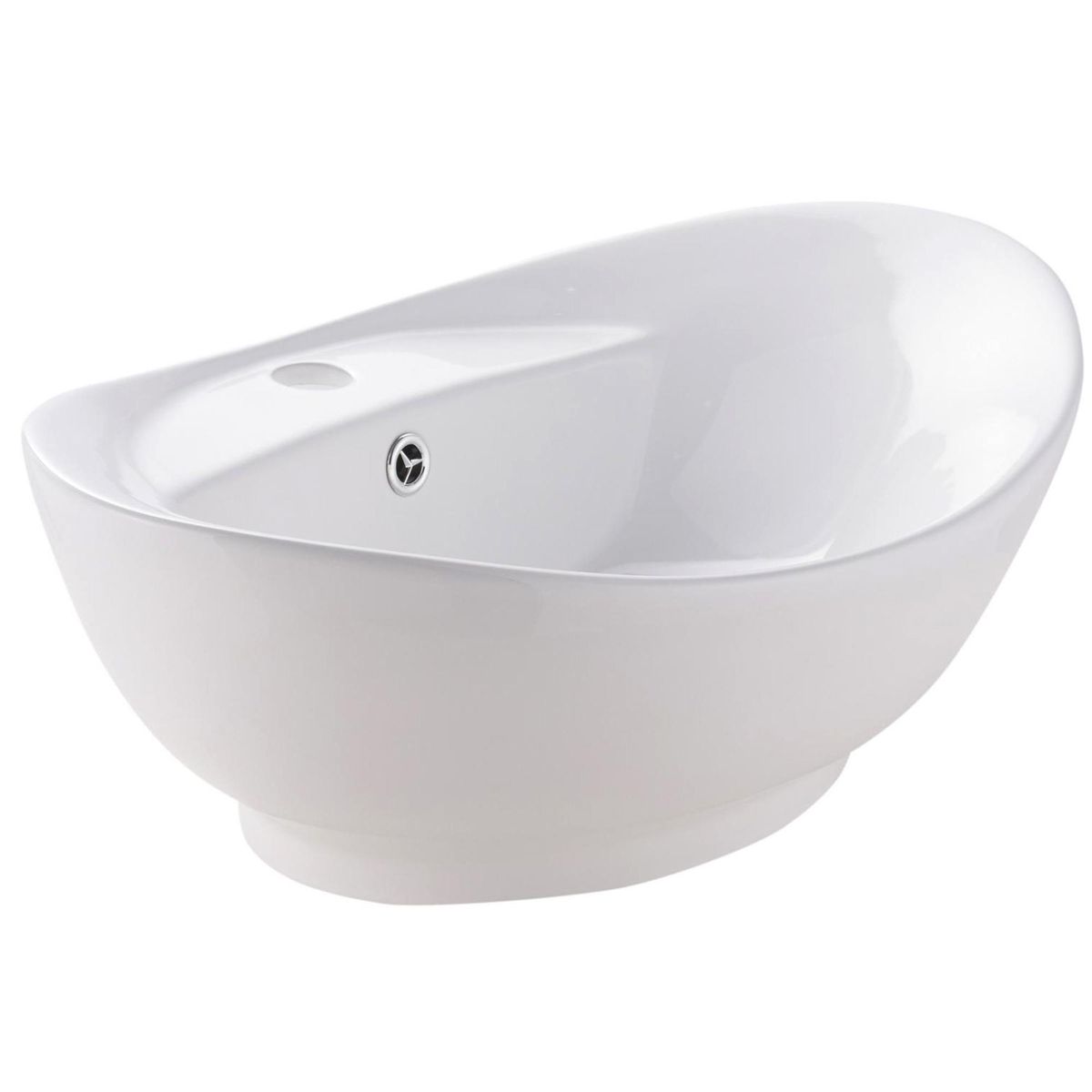 DOMSA - Lavamanos Sobrepuesto Forma Ovalada Loza 59x21x39 cm Blanco