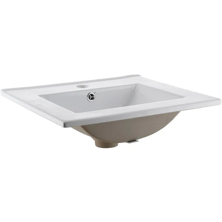 Cubierta Vanitorio Forma Rectangular Loza 50x16.5x20 cm Blanco