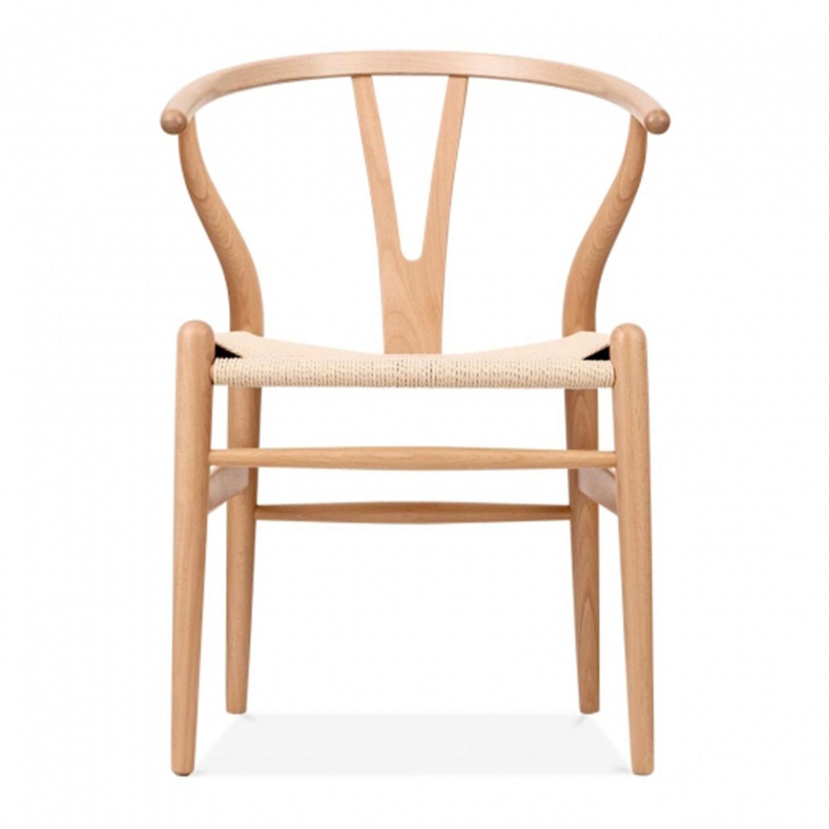 DE PIES A CABEZA - Silla Wishbone Madera Natural 76x56x52 cm