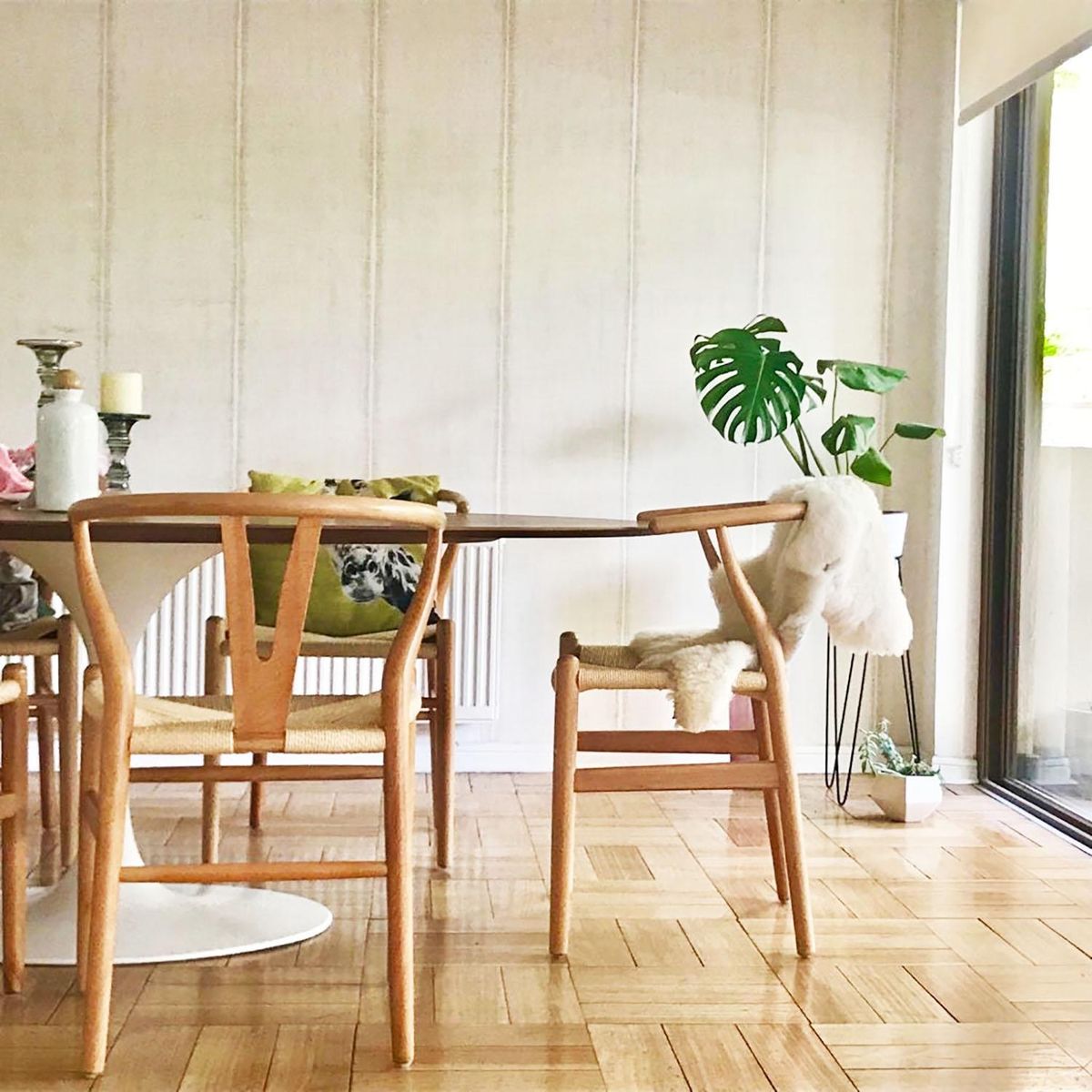 DE PIES A CABEZA - Silla Wishbone Madera Natural 76x56x52 cm