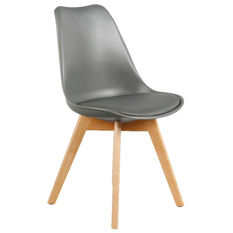 DE PIES A CABEZA - Silla Tulipán Gris 82x42x56 cm