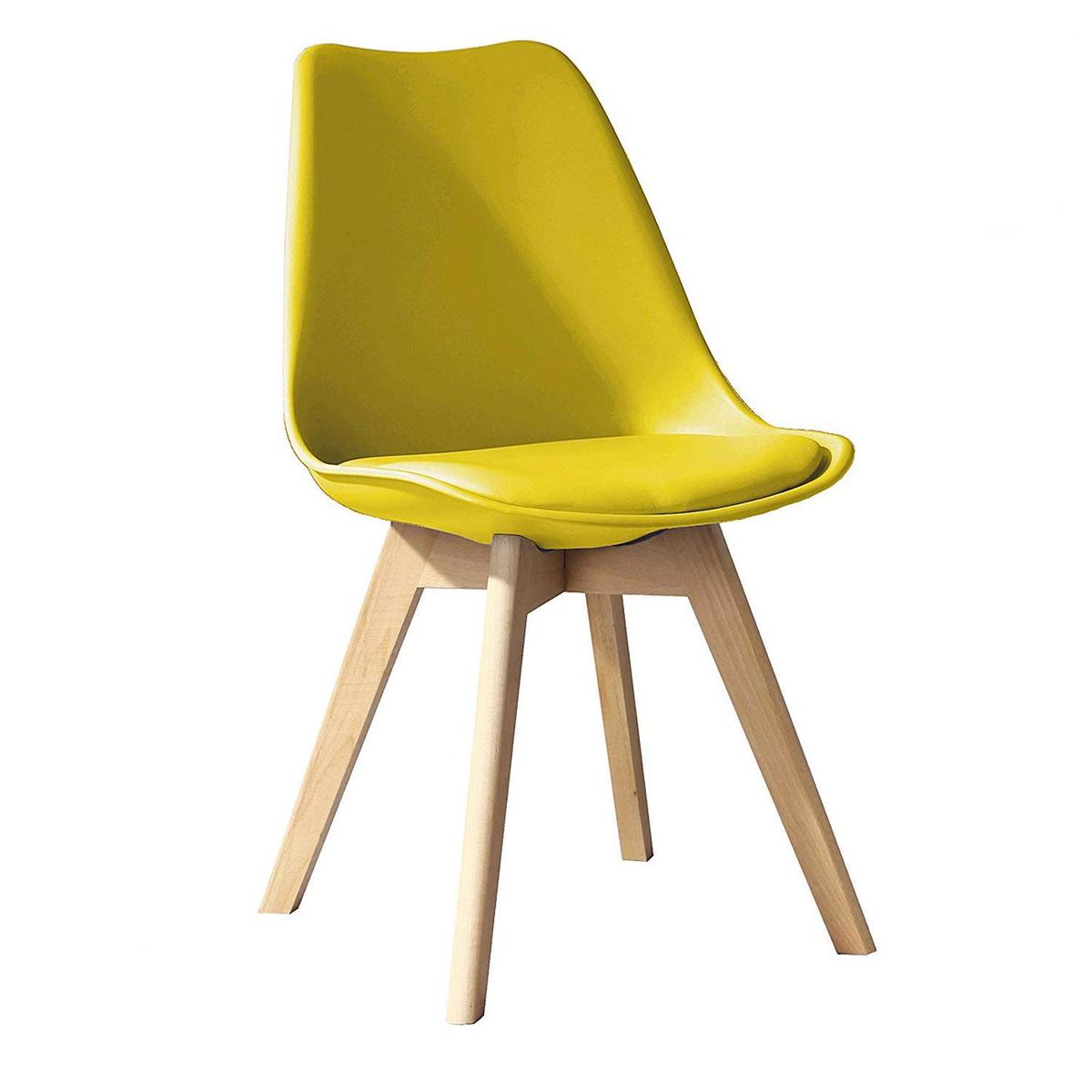 DE PIES A CABEZA - Silla Tulipán Amarillo 82x42x56 cm