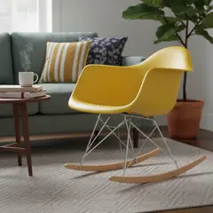 DE PIES A CABEZA - Silla Mecedora Amarillo 68.5x62.5x50 cm