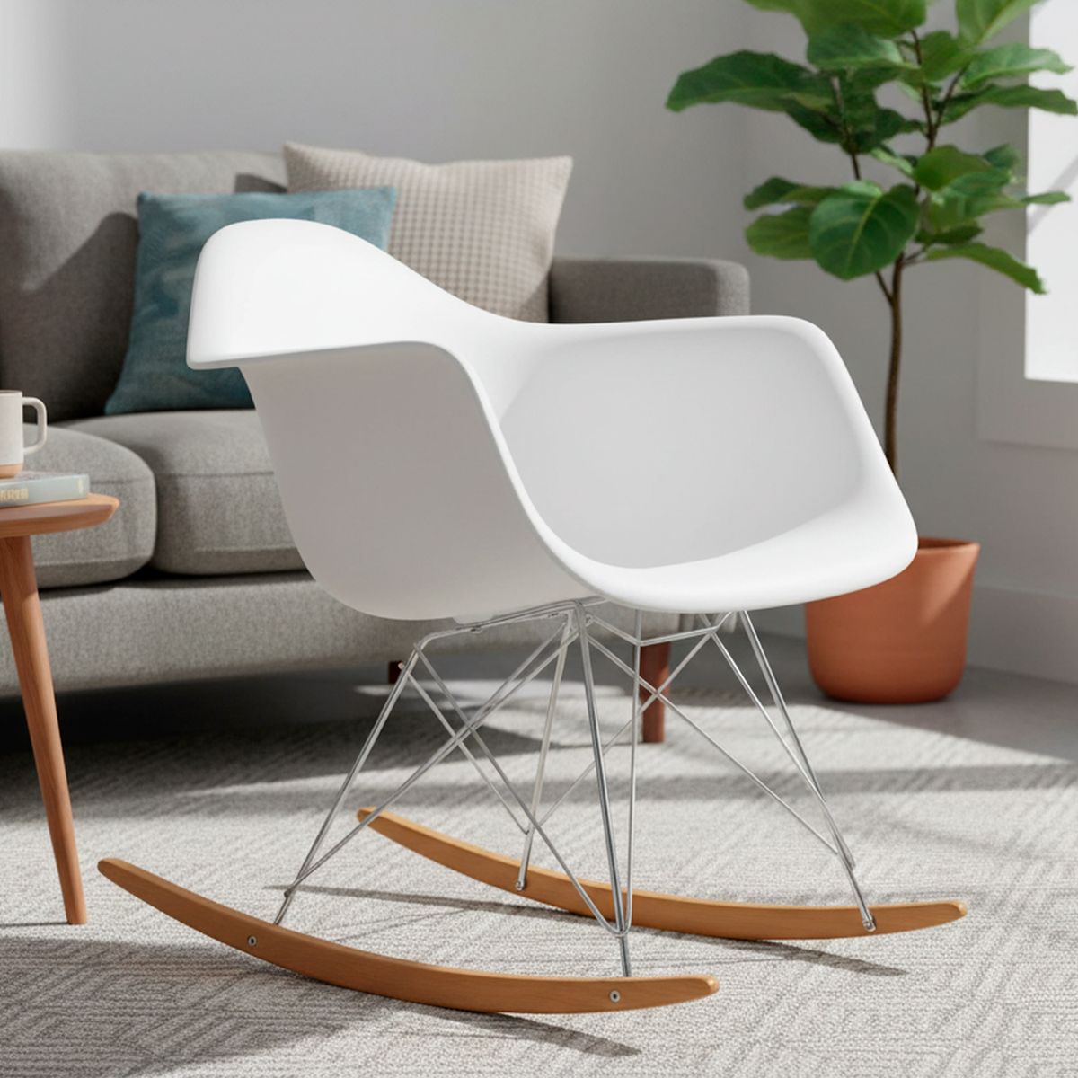 DE PIES A CABEZA - Silla Mecedora Blanco 68.5x62.5x50 cm