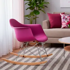 DE PIES A CABEZA - Silla Mecedora Fucsia 68.5x62.5x50 cm