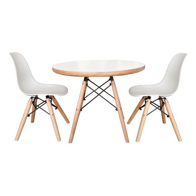 Set mesa + 2 sillas de nio blanco
