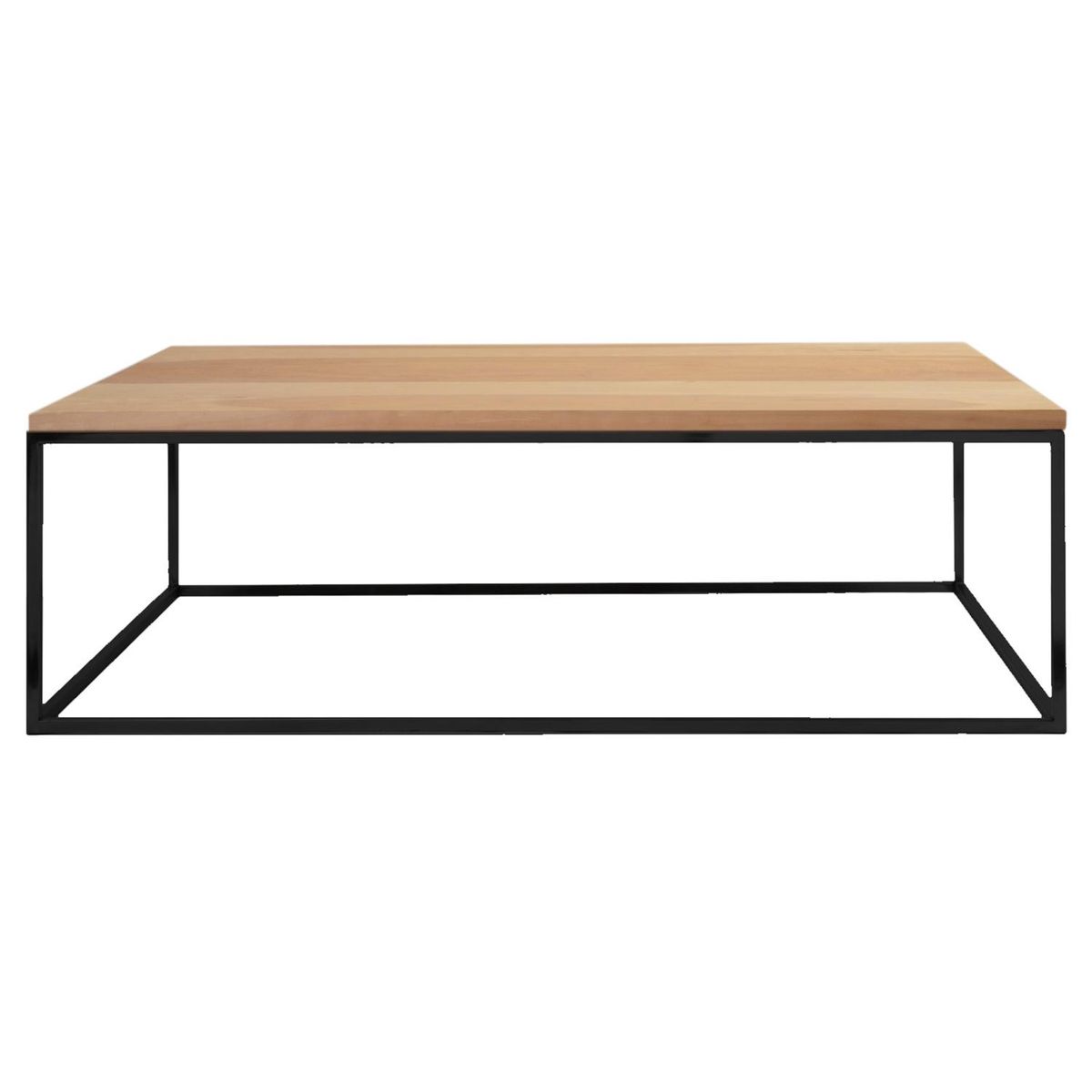 DE PIES A CABEZA - Mesa cubo 120x75 cm negra con madera lenga