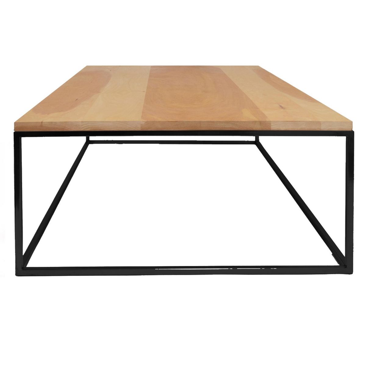 DE PIES A CABEZA - Mesa cubo 120x75 cm negra con madera lenga