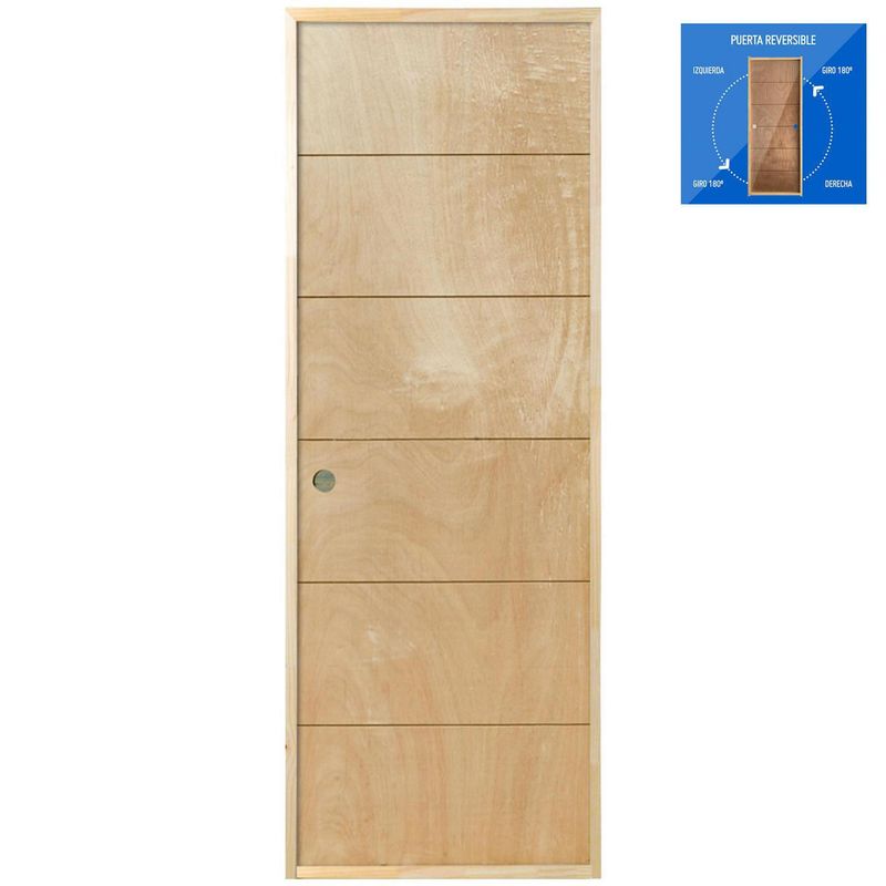 MULTIMARCA - Puerta Terciado Huilo Precolgada Dual con Perforación