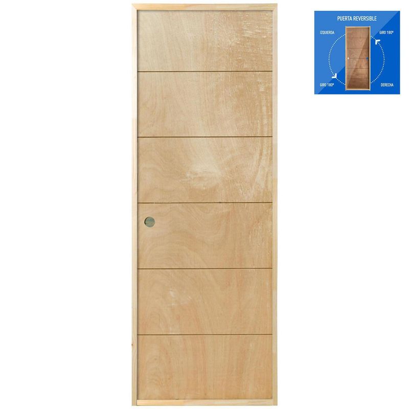 MULTIMARCA - Puerta Terciado Huilo Precolgada Dual con Perforación