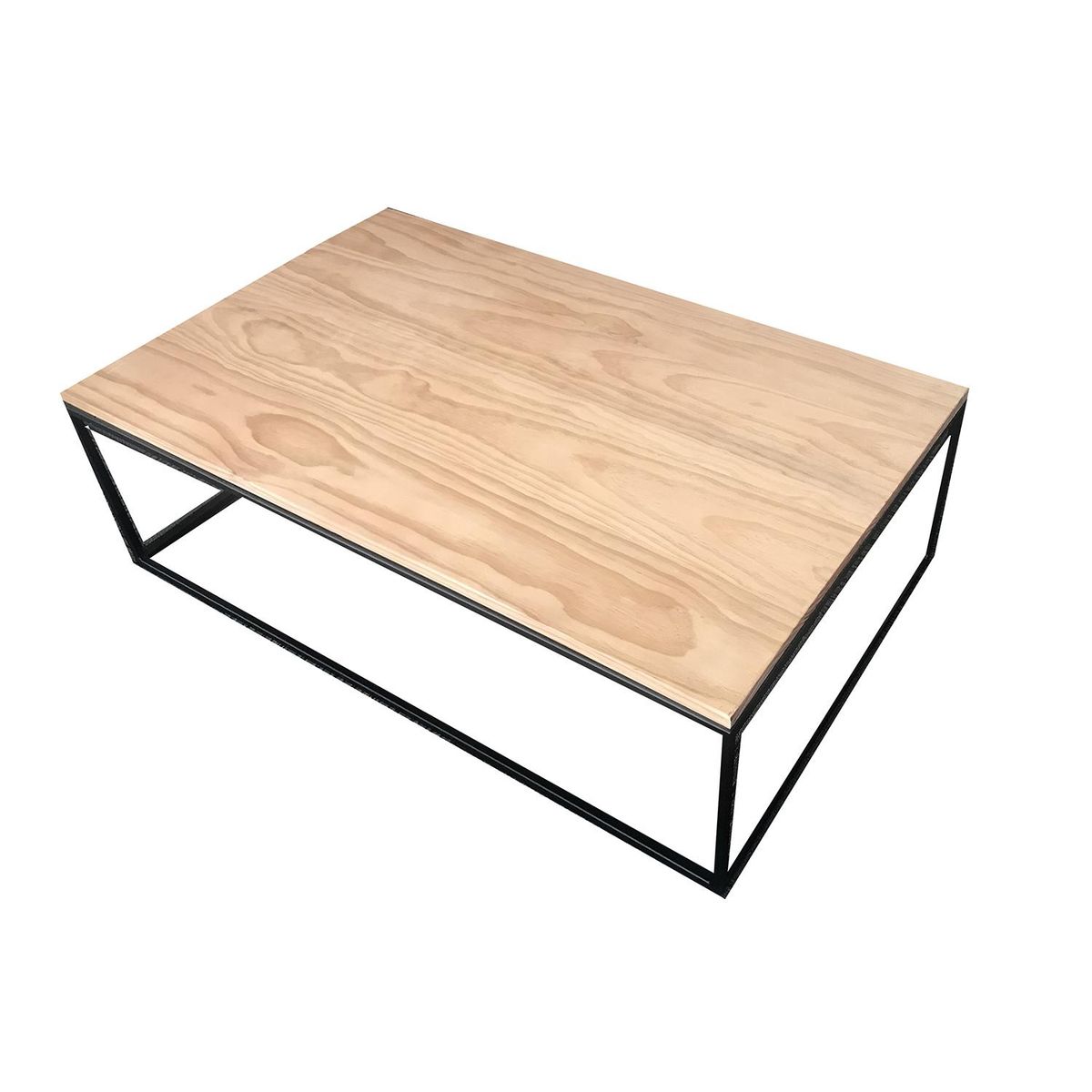 DE PIES A CABEZA - Mesa cubo 120x75 cm negra con madera pino cerezo