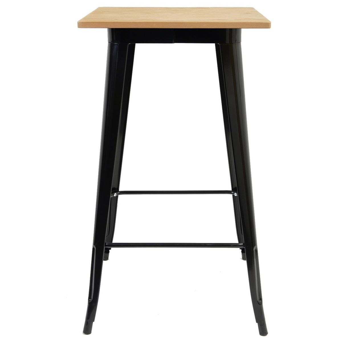 DE PIES A CABEZA - Mesa tipo bar tolix 60x60 cm madera