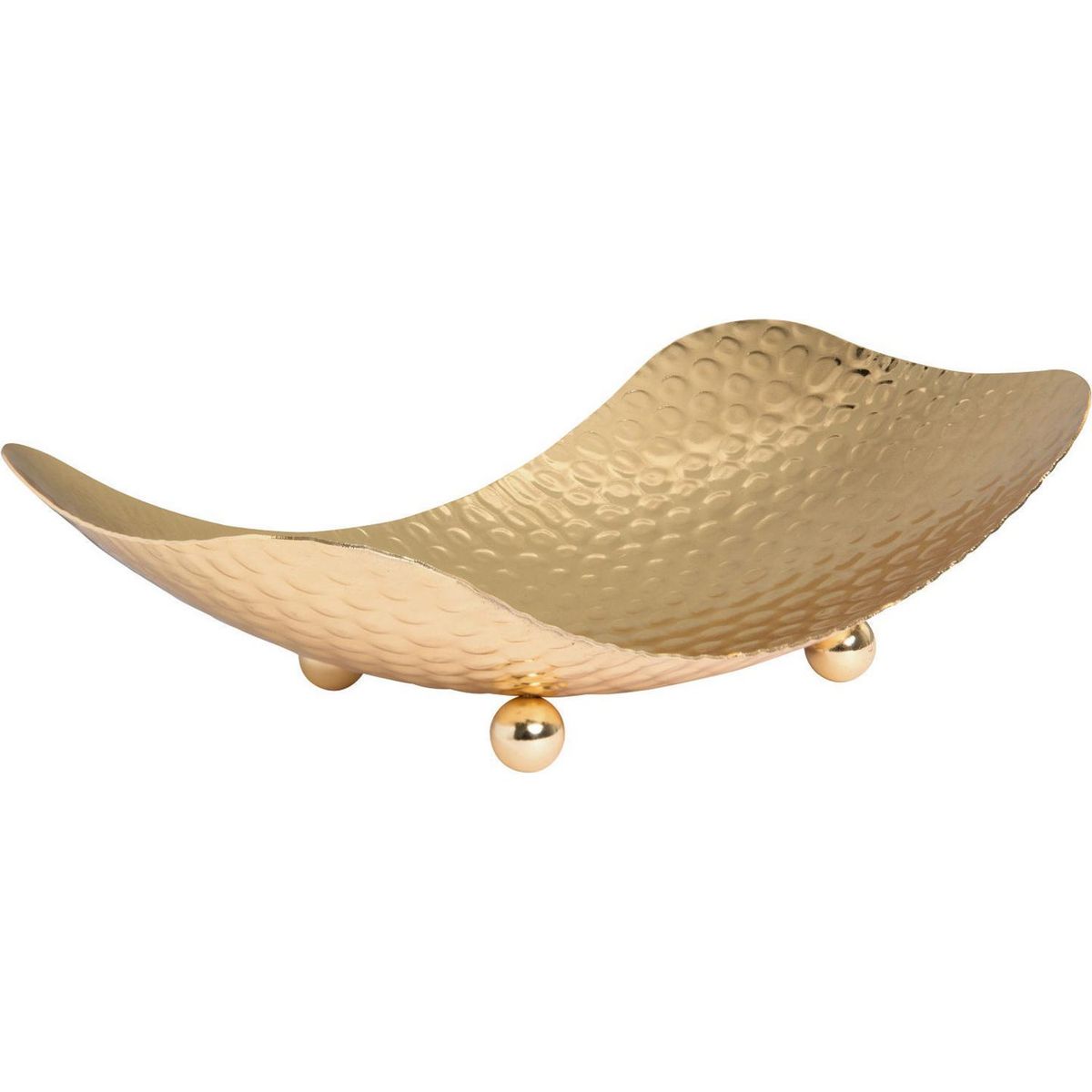 VGO - Bandeja metálica dorada pequeña 12x20 cm