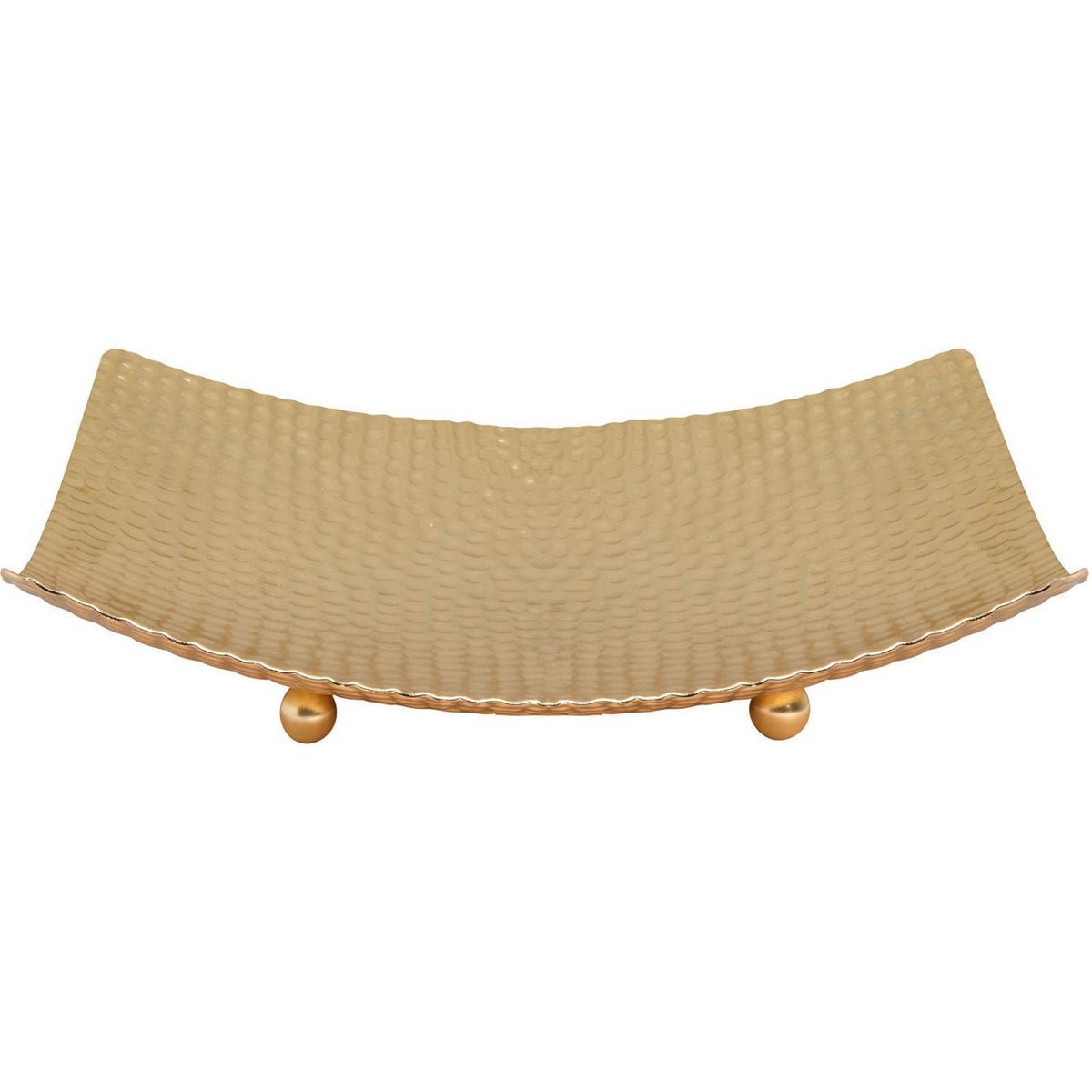 VGO - Bandeja metálica dorada grande 25x25 cm