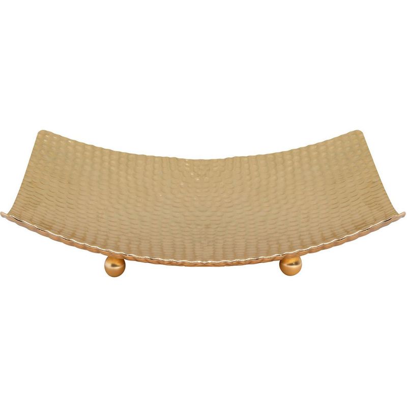 VGO - Bandeja metálica dorada grande 25x25 cm