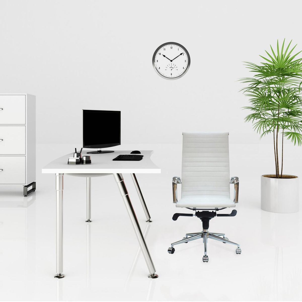 DE PIES A CABEZA - Silla Escritorio Bishop Blanco
