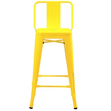 Piso tolix respaldo bajo amarillo 66x32 cm