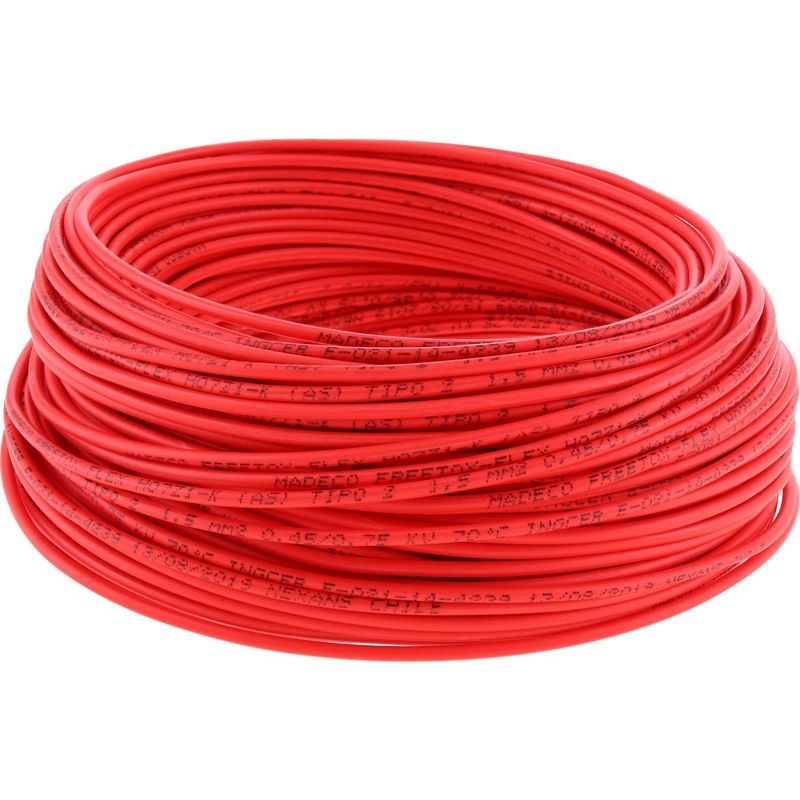 MADECO - Cable Libre de Halógenos H07Z1-K 1x1,5 mm2 50 metro(s) Rojo