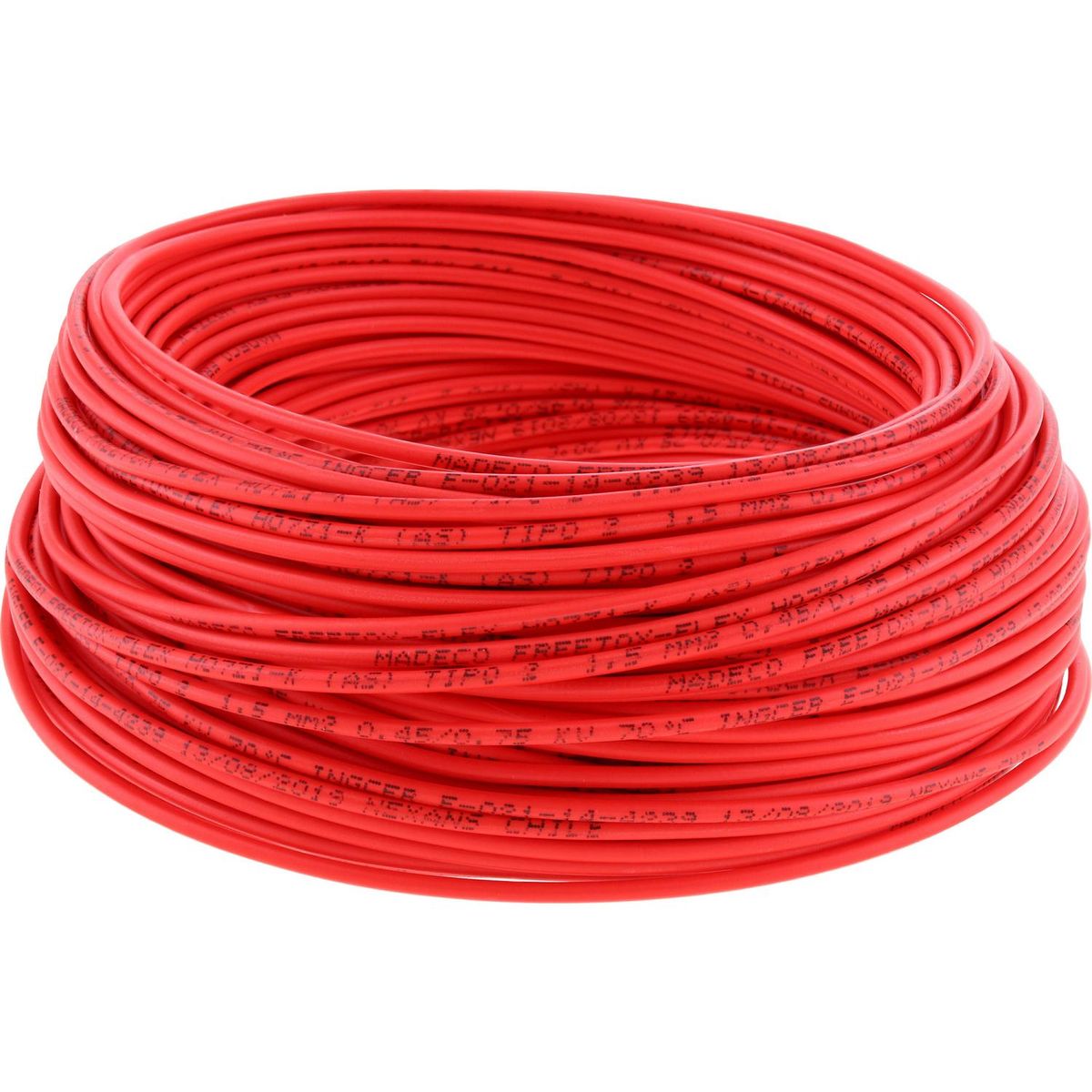 MADECO - Cable Libre de Halógenos H07Z1-K 1x1,5 mm2 Rojo 50 metro(s) 