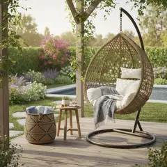 EL BARCO - Silla Colgante 195x105x75 cm Ratán Caramelo